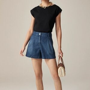 J. Crew Pleated Shorts In Drapey Denim Size 32